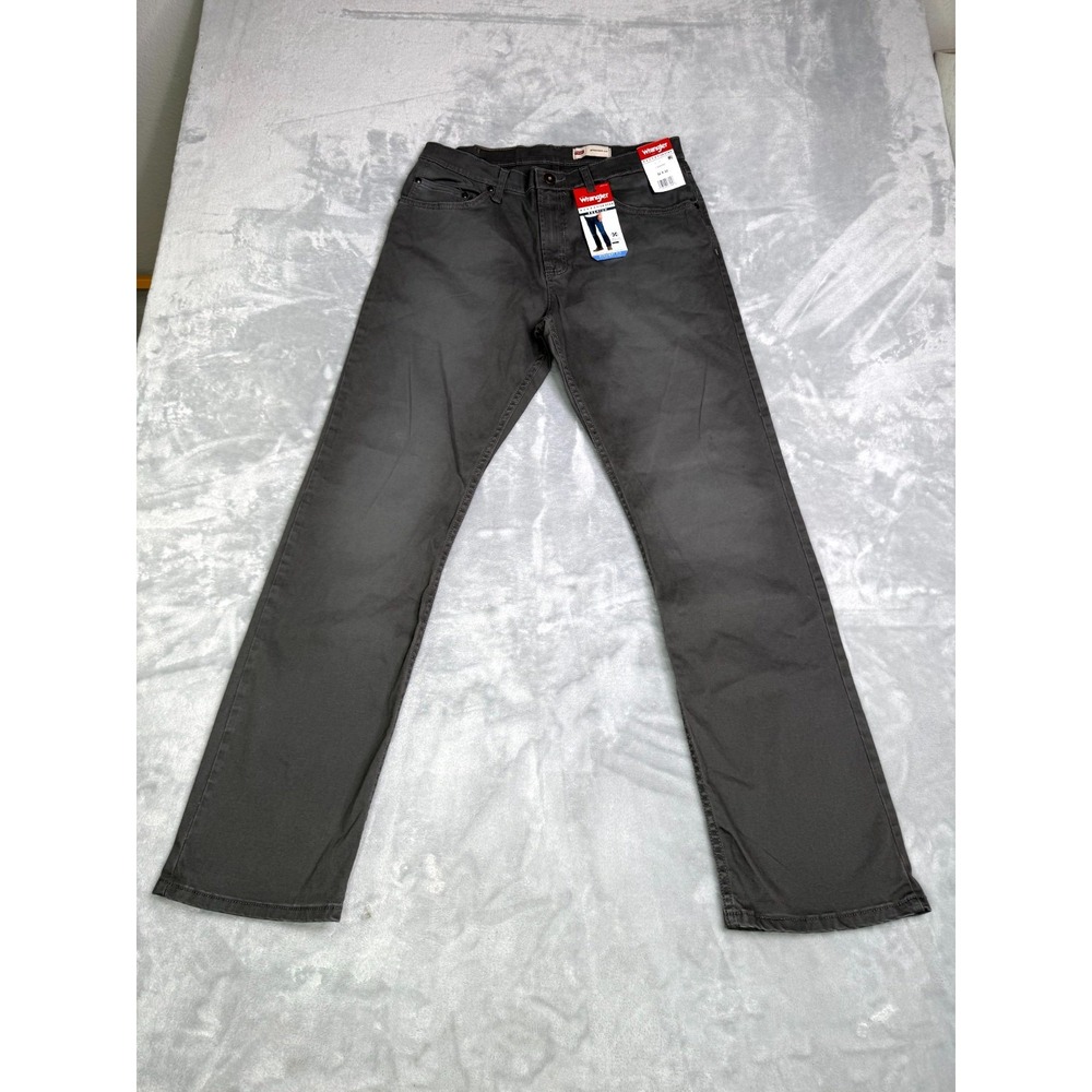 Wrangler Five Star Straight Fit Jeans Mens 32x32 Charcoal Gray Stretch Cotton